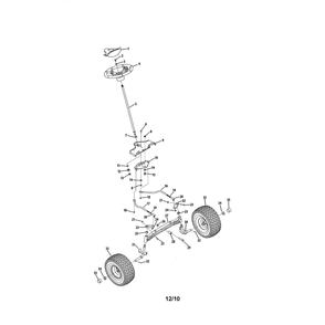 Steering/Front Axle Diagram and Parts List for 13RX90AR256  Cub Cadet Lawn Tractor